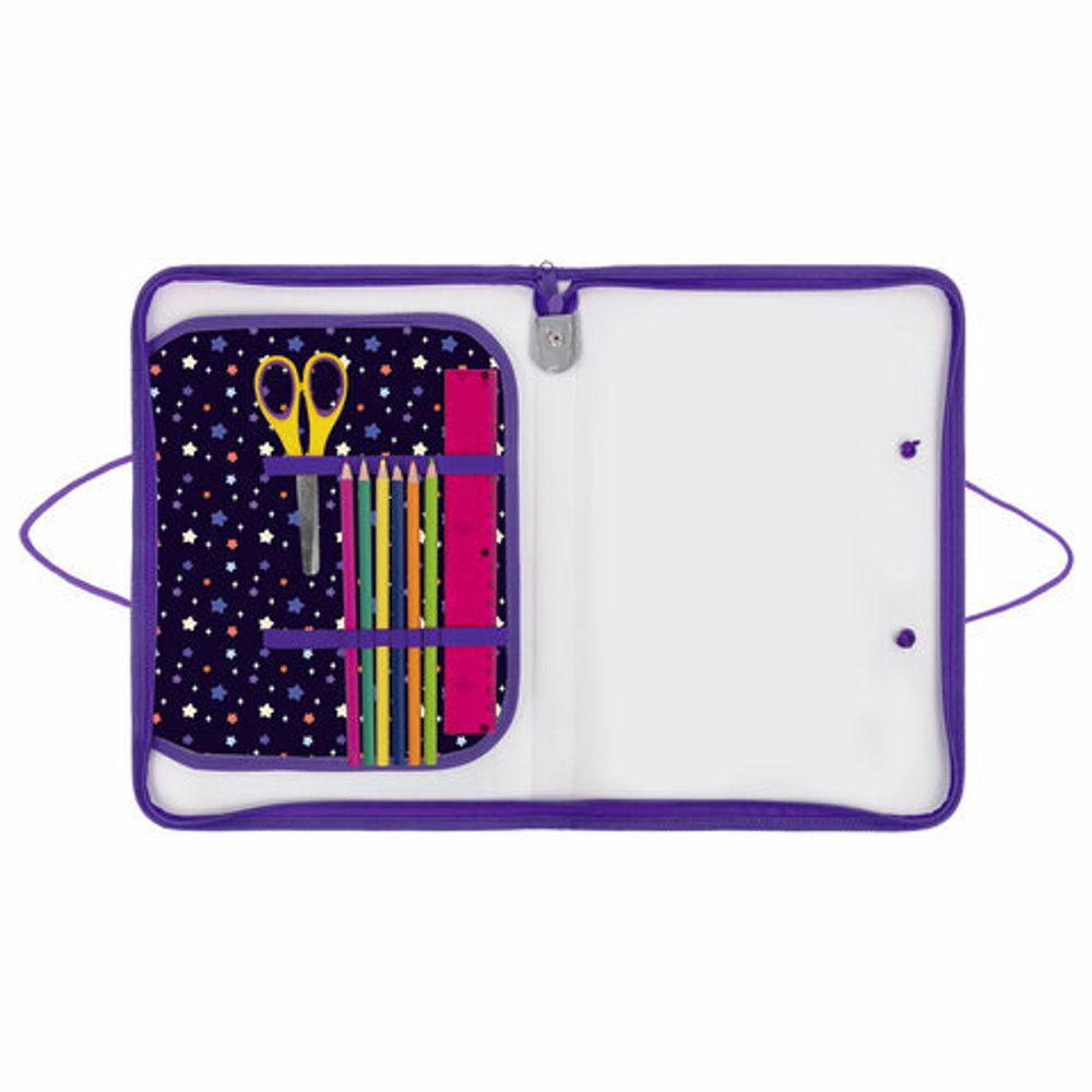 Папка для труда на молнии с ручками ПИФАГОР А4, 1 отделение, пластик, органайзер, "Bubble tea", 273387