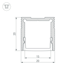 Профиль SL-SLIM20-H20-3000 ANOD (Arlight, Алюминий) 036038