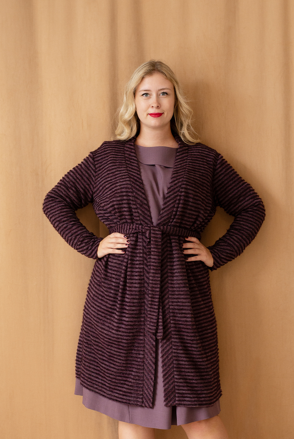 Трикотажный кардиган 2533АП, бордовый #146Б132533АП