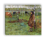 "Мечтательность среди берез", художник Богданов-Бельский, картина