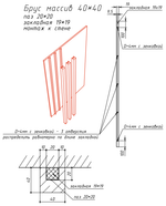 Рейки в прихожей из Сосны 30х30мм