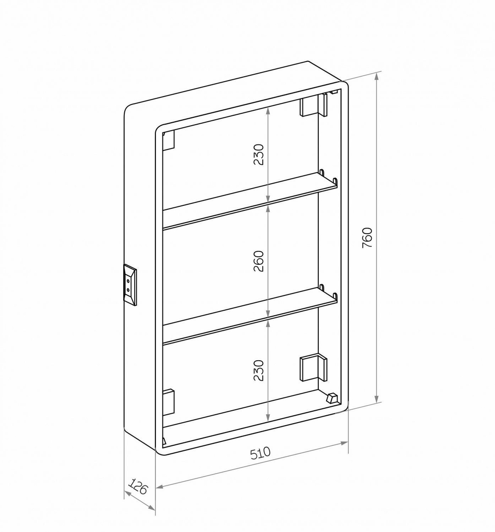 Зеркало-шкаф с подсветкой ART&MAX PLATINO AM-Pla-550-800-1D-R-DS-F