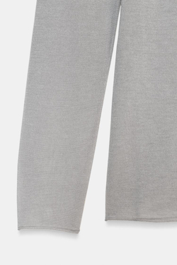 ZARA ТОНКИЙ СВИТЕР ИЗ СМЕСОВОЙ ШЕРСТИ, ЖЕМЧУЖНО-СЕРЫЙ