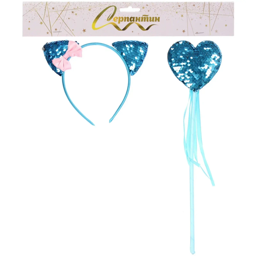 Набор карнавальный «CAT» (ободок, палочка), микс