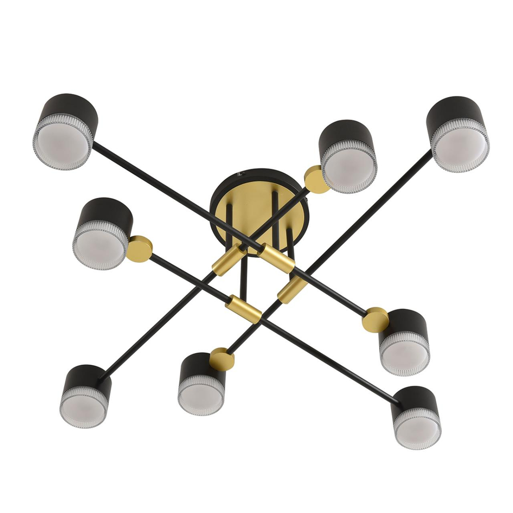 8307/8C COMFI LN26 237 золотой/черный, металл Светильник потолочный GX53 LED 8*7W 220V LENIANA