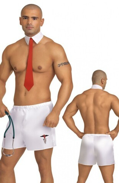 Сексуальный доктор SM (42-44) (Цвет: белый с красным)