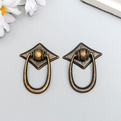 Ручка-молоточек для шкатулки металл "Петля" бронза 3,6х2,8 см 1753765