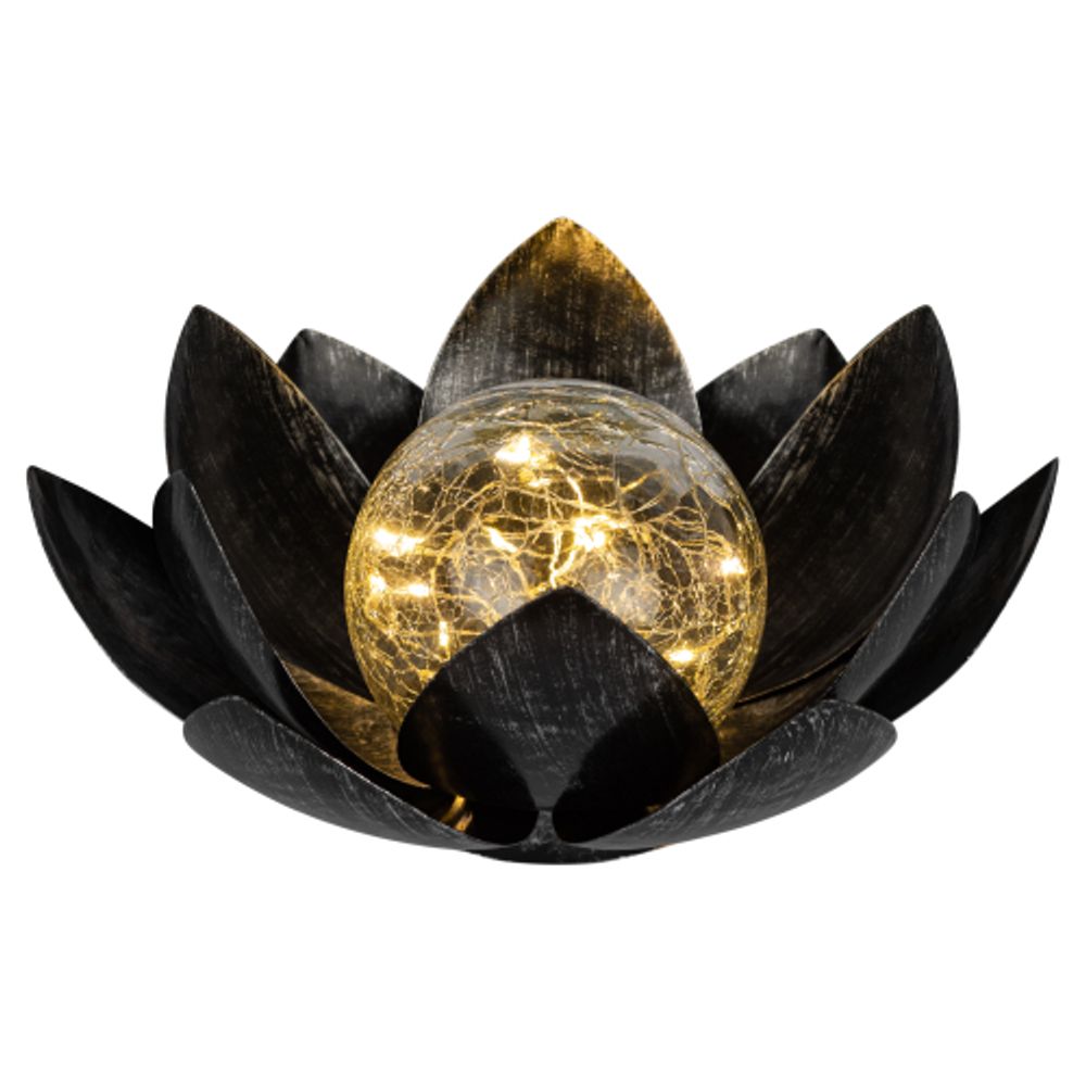 Светильник уличный ЭРА ERASF22-52 на солнечной батарее садовый Лотос 2 в 1 стекло кракле 20LED