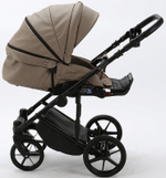 Детская коляска Adamex Zico Deluxe 3 в 1 Z-SA09 ТЕМНО-БЕЖЕВАЯ КОЖА