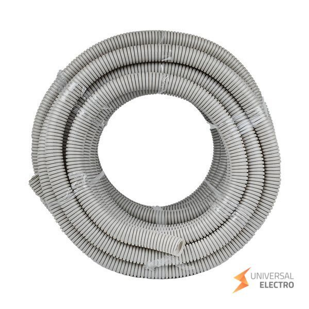 Труба гофр, ПВХ с протяжкой d32 мм (30 м) серая EKF-Plast