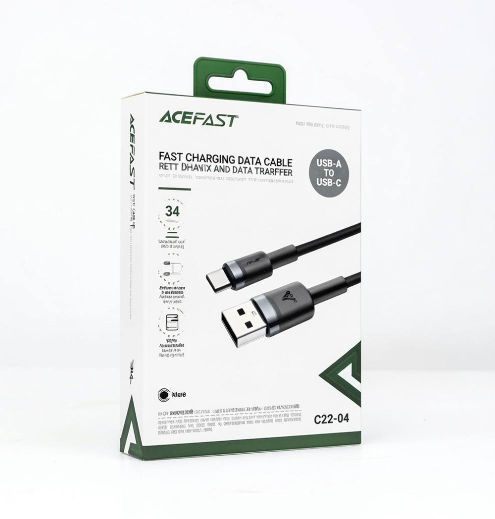 Кабель USB - TypeC ACEFAST C22-04 (черный) 1.2м