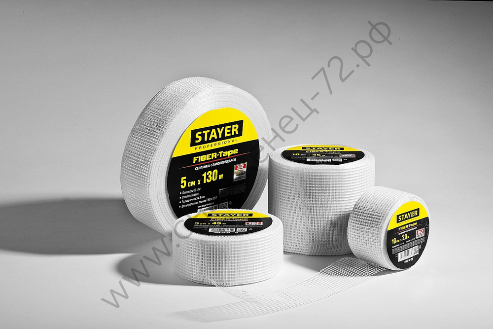 STAYER FIBER-Tape 5см х 90м 3х3 мм, Самоклеящаяся серпянка, PROFESSIONAL (1246-05-90)