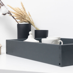 Столик поднос деревянный разборный 38х28 см, поднос декоративный для кухни Флоутард из массива сосны, столик для завтрака в постель, серый