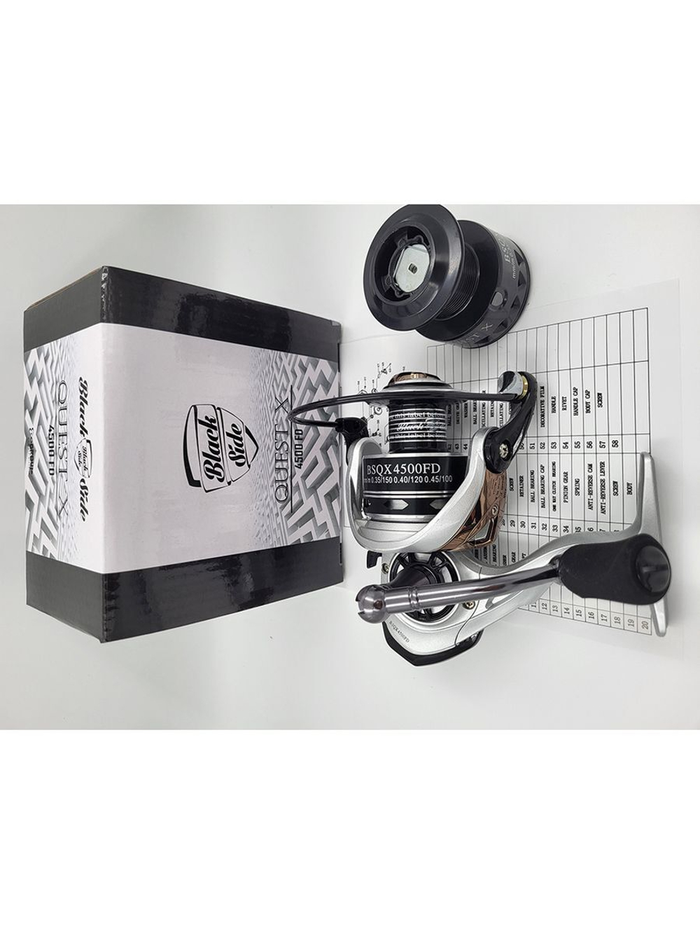 Катушка Black Side Quest X FD (5+1 подш.) для рыбалки безынерционная + шпуля