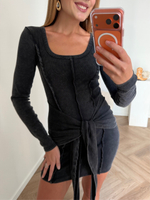 Платье лапша мини графит