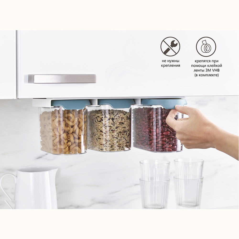 Набор подвесных контейнеров cupboardstore, 1,3 л, темный опал, 3 шт.