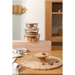 Контейнер для запекания и хранения Eco Store с крышкой из бамбука, 400 мл