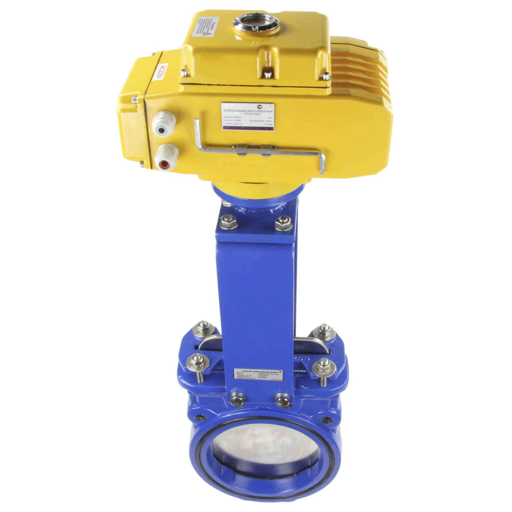 Knife Gate Valve Elephant PSI145 Class 125 NBR Wafer type, Cast Iron, Bidirectional, with Elephant-MT-200 110/220V electric actuator