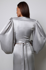 Юбка макси серебро