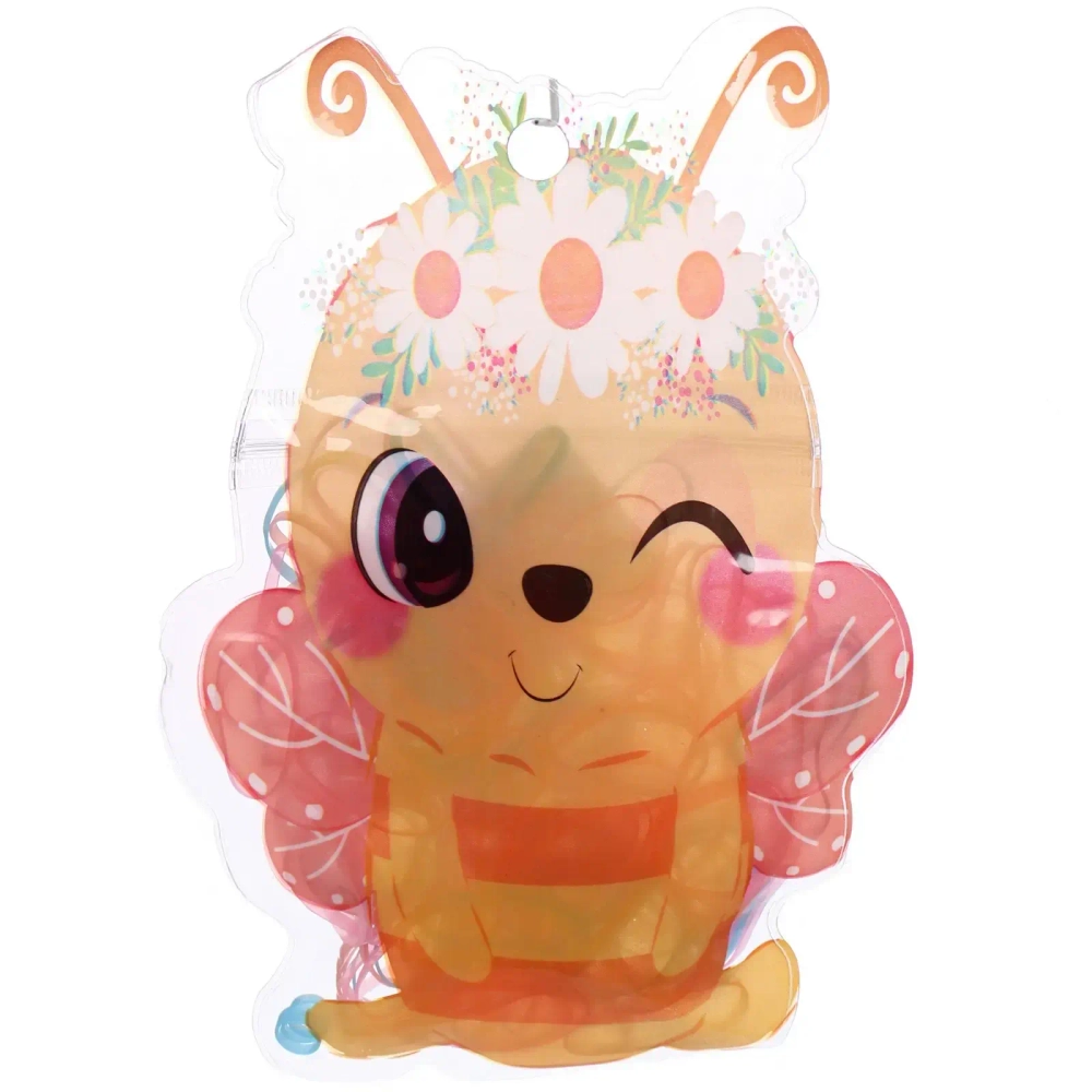 Резинки для волос силиконовые 100шт «МАРМЕЛАДКИ», пчёлка, цвет нежный микс, 17*11,5см