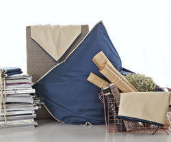 Наволочка 70x75 Sharmes Luca темно-синяя/серо-бежевая