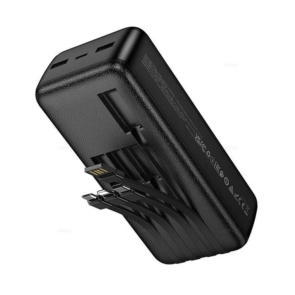 Hoco J163B Wonderful портативный аккумулятор с 4 кабелями (30000mAh)