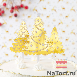 Топпер «Ёлочки» золотые, 3 шт