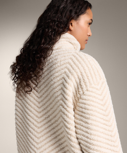 Oysho Куртка из искусственной овчины с узором «ёлочка», экрю