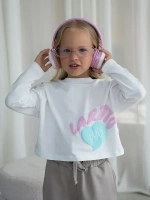 Лонгслив для девочки в школу, белый