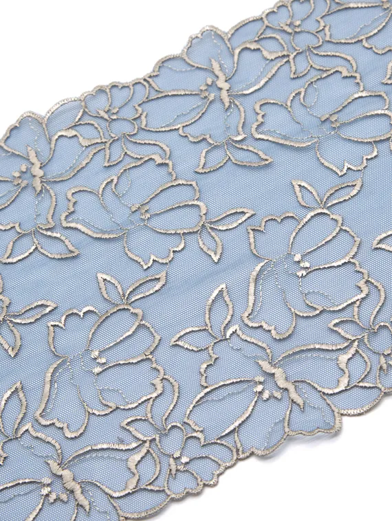 05-108 Вышивка на эл. сетке 18 см, синий/золото