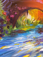 Картина "Кружево водных кругов" 50х60: Ручная уникальная эксклюзивная картина в единственном экземпляре