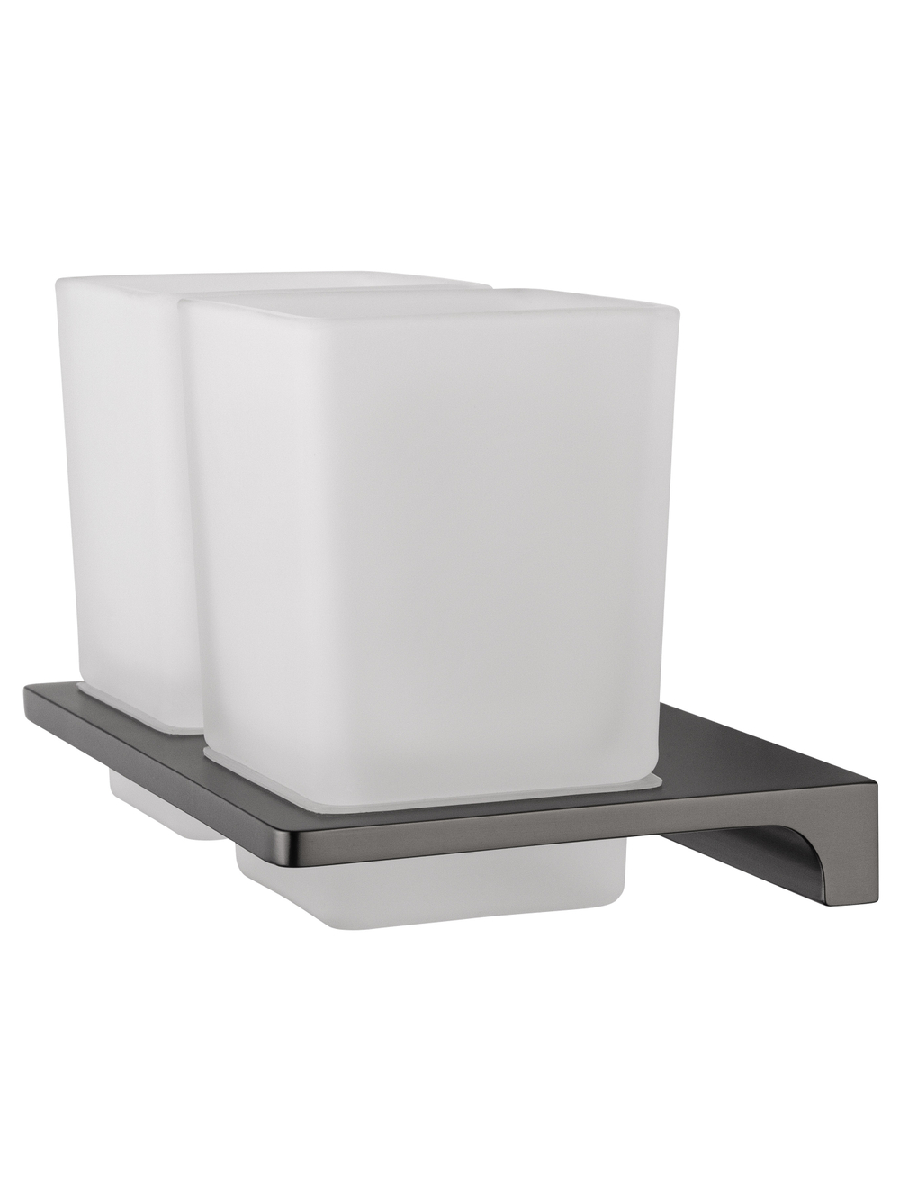 Два стакана для зубных щеток с держателем WONZON & WOGHAND ECLIPSE, Темный графит (WW-9128-GM)