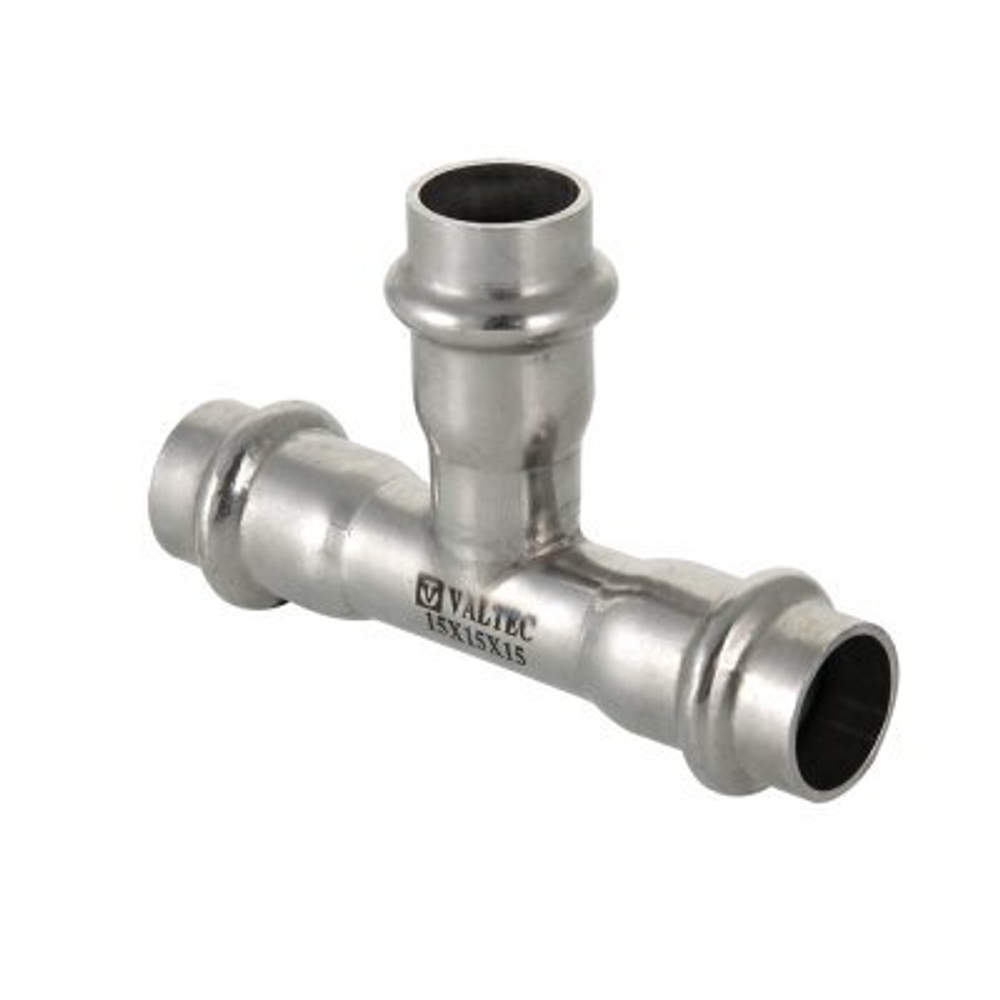 Пресс тройник переходной из нержавеющей стали VALTEC 28 х 22 х 22