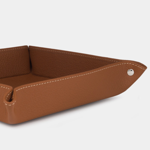 Лоток для мелочей из натуральной кожи теленка, цвета карамель