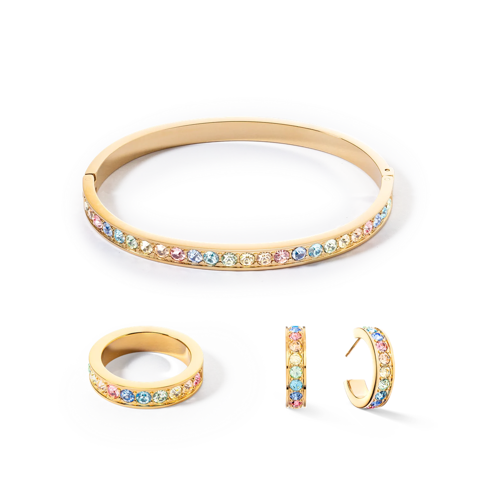 Серьги-пусеты Coeur de Lion Multicolor Pastel Gold 0131/21-1590
