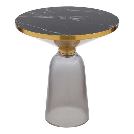 Журнальный столик Odd Ø50 см, мрамор/черный