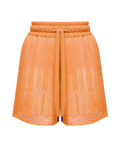 Женские шорты оранжевого цвета из вискозы - фото 1