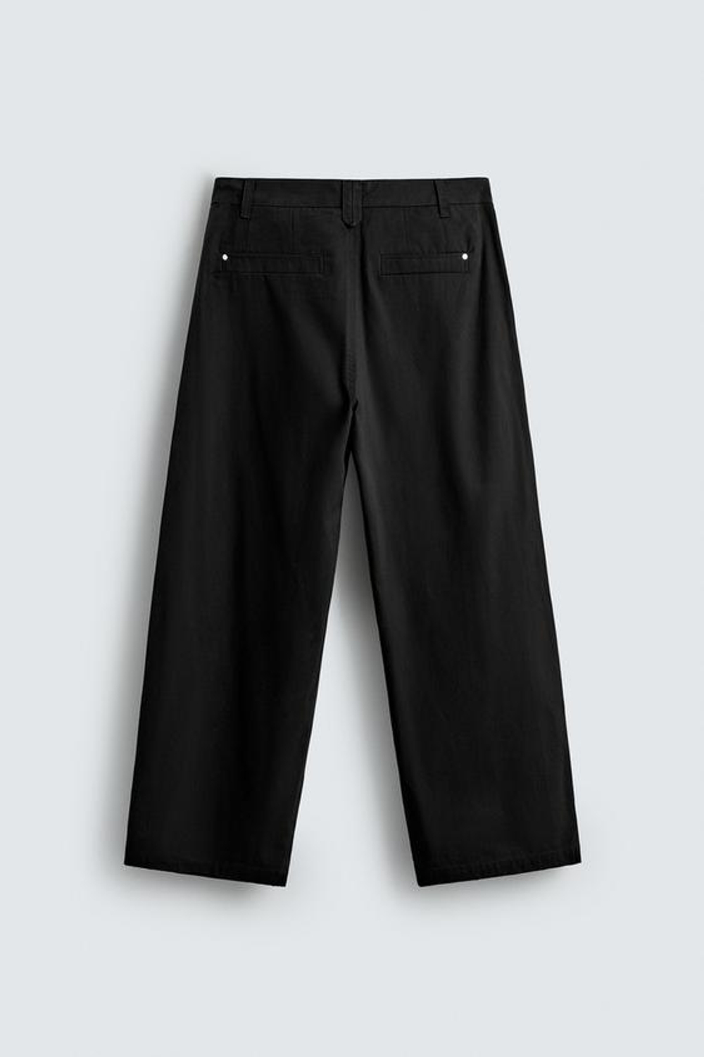 ZARA БРЮКИ ЧИНОС WIDE FIT, ЧЕРНЫЙ