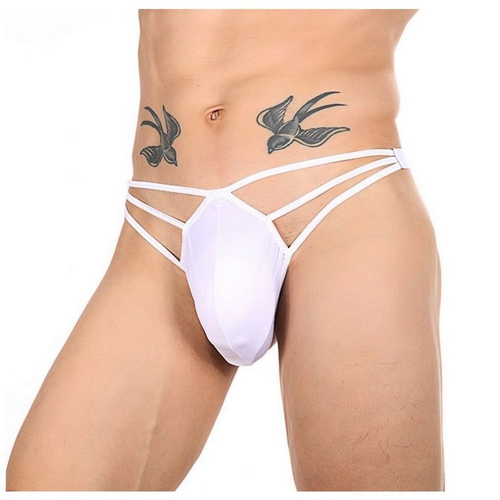 Мужские трусы стринги белые Romeo Rossi 1022-1