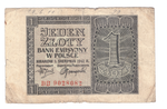 Польша. Германская оккупация. 1 злотый 1941