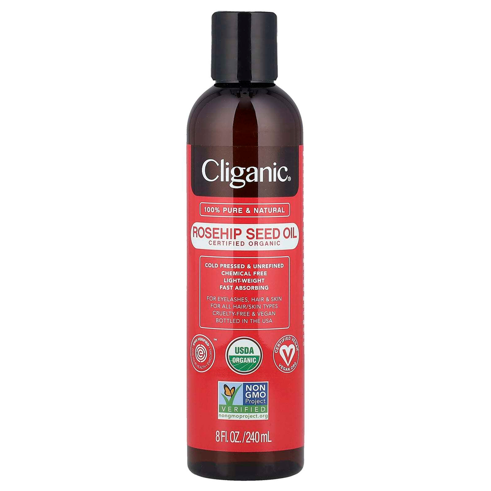 Cliganic, органическое масло из семян шиповника, для всех типов волос и кожи, 240 мл (8 жидк. унций)