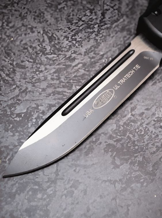 Тактический нож фронтально выкидной автоматический Microtech Черный