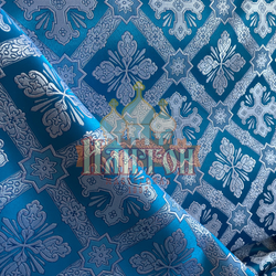 Шёлк "Канон" голубой с серебром