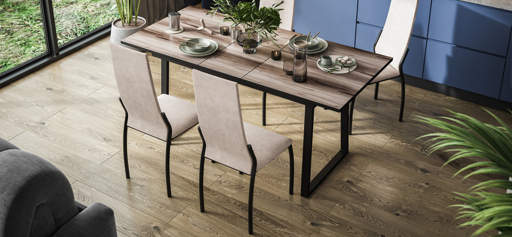 Стул АСТИ 2 шт. велюр Монолит Латте К., Чёрный