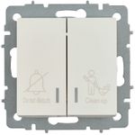 BRITE Выключатель 2-клавишный с индикацией для отелей 10А ВС10-2-9-БрЖ жемчуг IEK