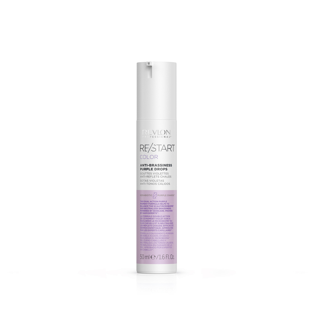 Фиолетовые капли для усиления и поддержки холодных оттенков Revlon Professional Restart Color Protective Anti-Brassiness Purple Drops 50 мл