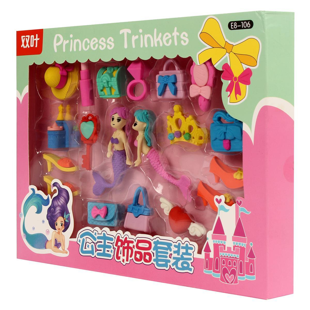 Набор ластиков тематический в коробке, 4 вида микс (морские животные, НЛО, инструменты, для девочек)