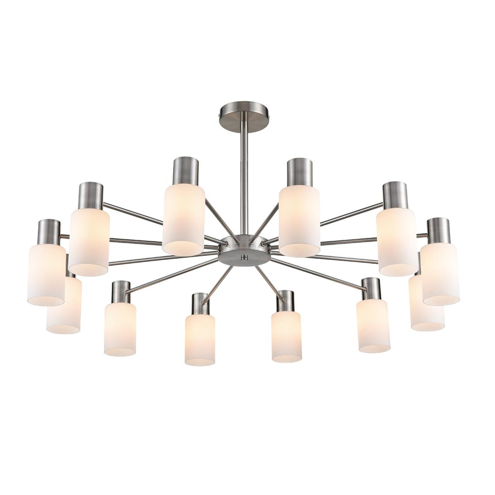 8099/12C COMFI LN26 105 никель/белый металл/стекло Люстра потолочная Е14 12*40W 220V MAVE