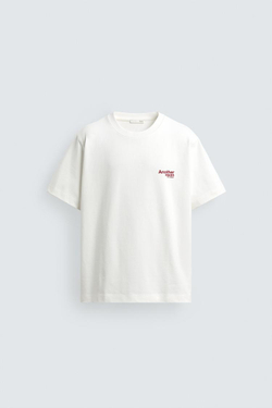 ZARA ФУТБОЛКА С ЦВЕТОЧНЫМ ПРИНТОМ, БЕЛЫЙ