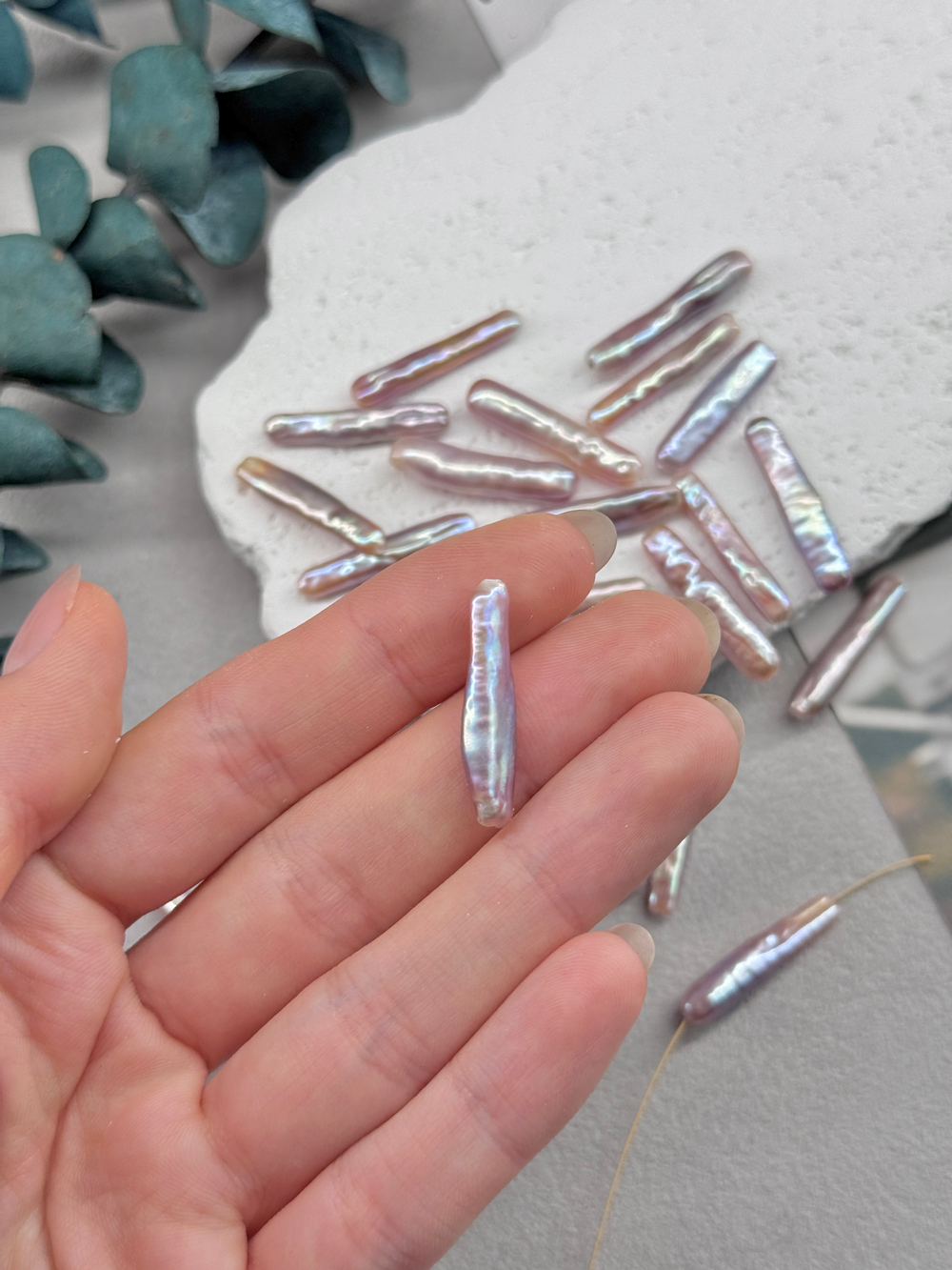 Натуральный жемчуг бива, розовый, 30*6 (примерно) штука